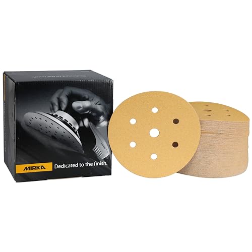 Mirka Gold Universal-Schleifpapier Ø 150mm Klett 7-Loch, Korn P80, 100 Stk/Zum Schleifen von Gips, Spachtel, Spanplatten, Holz, Lack Mirka Gold Universal-Schleifpapier Ø 150mm Klett 7-Loch, Korn P80, 100 Stk/Zum Schleifen von Gips, Spachtel, Spanplatten, Holz, Lack von MIRKA