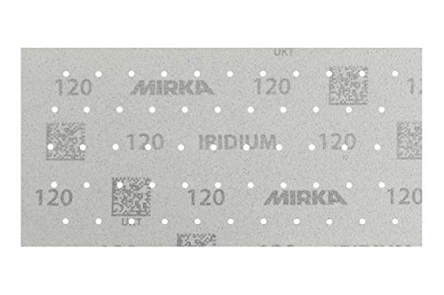 Mirka Iridium Premium-Schleifpapier 115x230mm Klett 55-Loch, Korn 120, 50 Stk / Zum Schleifen von Lack, Spachtel, Grundierung, Holz, Stahl, Mineralwerkstoffe, Kunststoff von MIRKA