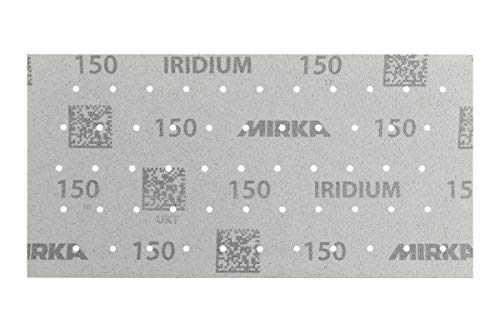 Mirka Iridium Premium-Schleifpapier 115x230mm Klett 55-Loch, Korn 150, 50 Stk / Zum Schleifen von Lack, Spachtel, Grundierung, Holz, Stahl, Mineralwerkstoffe, Kunststoff von MIRKA