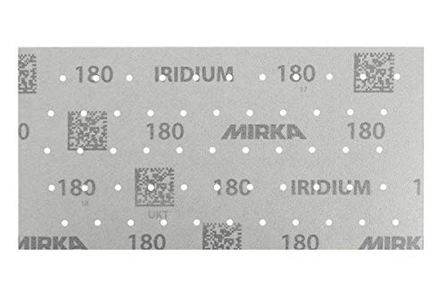 Mirka Iridium Premium-Schleifpapier 115x230mm Klett 55-Loch, Korn 180, 50 Stk/Zum Schleifen von Lack, Spachtel, Grundierung, Holz, Stahl, Mineralwerkstoffe, Kunststoff Mirka Iridium Premium-Schleifpapier 115x230mm Klett 55-Loch, Korn 180, 50 Stk/Zum Schleifen von Lack, Spachtel, Grundierung, Holz, Stahl, Mineralwerkstoffe, Kunststoff von MIRKA