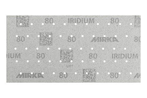 Mirka Iridium Premium-Schleifpapier 115x230mm Klett 55-Loch, Korn 80, 50 Stk / Zum Schleifen von Lack, Spachtel, Grundierung, Holz, Stahl, Mineralwerkstoffe, Kunststoff von MIRKA