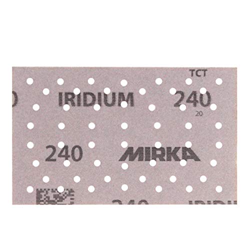Mirka Iridium Premium-Schleifpapier 81x133mm Klett 54-Loch, Korn 240, 100 Stk/Zum Schleifen von Lack, Spachtel, Grundierung, Holz, Stahl, Mineralwerkstoffe, Kunststoff Mirka Iridium Premium-Schleifpapier 81x133mm Klett 54-Loch, Korn 240, 100 Stk/Zum Schleifen von Lack, Spachtel, Grundierung, Holz, Stahl, Mineralwerkstoffe, Kunststoff von MIRKA