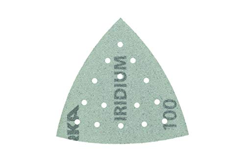 Mirka Iridium Schleifdreieck Premium-Schleifpapier 93x93x93mm 15-Loch Klett, Korn 100, 50 Stk/Zum Schleifen von Lack, Spachtel, Grundierung, Holz, Stahl, Mineralwerkstoffe, Kunststoff Mirka Iridium Schleifdreieck Premium-Schleifpapier 93x93x93mm 15-Loch Klett, Korn 100, 50 Stk/Zum Schleifen von Lack, Spachtel, Grundierung, Holz, Stahl, Mineralwerkstoffe, Kunststoff von MIRKA