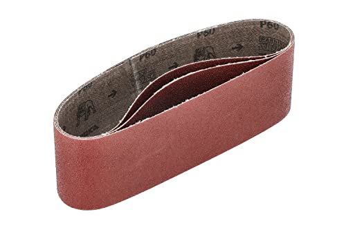 Mirka Red 3 Stück Gewebe-Schleifbänder 75x533mm / Korn P60 / hochwertiges Schleifband für Bandschleifer / Zum Schleifen von Holz und Metall von MIRKA