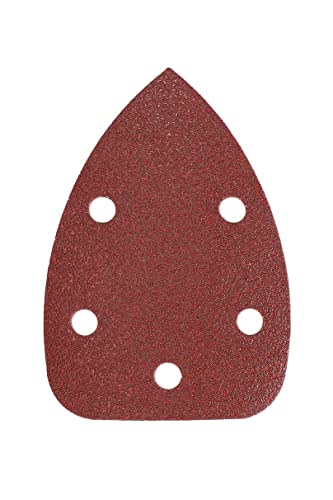 Mirka Red Deltaschleifer Schleifpapier Holz Schleifdreiecke Klett / 100x140x140mm / Klett-Haftung / 5-Loch / Korn P80 / 5 Stück / zum Schleifen von Holz, Metall und Kunststoff von MIRKA