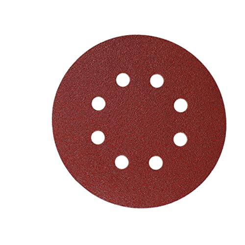 Mirka Red Schleifpapier Schleifscheiben Ø 125 mm / Klett-Haftung /8-Loch /Korn P100 /5 Stück / zum Schleifen von Holz, Metall und Kunststoff von MIRKA