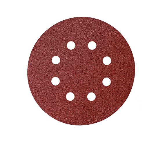 Mirka Red Schleifpapier Schleifscheiben Ø 125 mm / Klett-Haftung /8-Loch /Korn P120 /5 Stück / zum Schleifen von Holz, Metall und Kunststoff von MIRKA