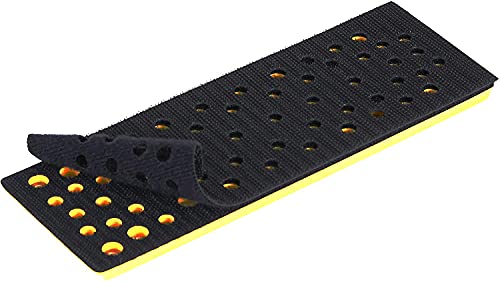 Mirka Schleifschuh Härtegrad Medium + Schutzauflage 70 x 198 mm Klett für Schwingschleifer Mirka DEOS DEOS383CV mit 48 Absauglöcher für staubfreies Schleifen mit Netzschleifmitteln von MIRKA