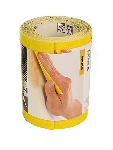 Mirka Yellow Schleifpapier Schleifrolle / 115mm x 5m / P120 /Schleifen von Hartholz, Weichholz, Farbe, Spachtel, Kunststoff / 1 Rolle von MIRKA