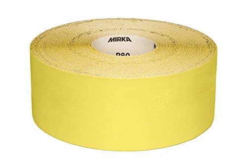 Mirka Yellow Schleifpapier Schleifrolle / 150mm x 50m / P80 / Schleifen von Hartholz, Weichholz, Farbe, Spachtel, Kunststoff / 1 Rolle von MIRKA