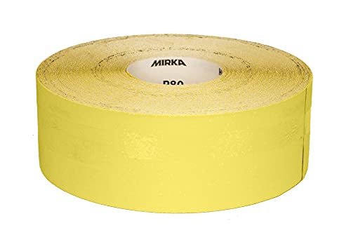 Mirka Yellow Schleifpapier Schleifrolle / 93mm x 50m / P180 / Schleifen von Hartholz, Weichholz, Farbe, Spachtel, Kunststoff / 1 Rolle von MIRKA