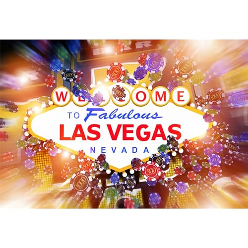 MIRRORANG 1,5x1m Hintergrund Casino Thema Party Dekorationen Willkommen in Las Vegas Casino Nacht Themen Geburtstag Party Banner Fotografie Hintergrund Portrait Photo Booth Studio Requisiten, Vinyl von MIRRORANG