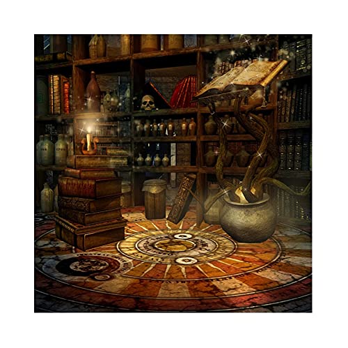 MIRRORANG 1,8x1,8m Verzaubert Hintergrund Halloween Zauberer Bücherregal Schädel Magisch Kerze Zauberer Studio Hintergrund Magie Thema Geburtstag Party Dekor Banner Kinder Foto Hintergrund, Vinyl MIRRORANG 1,8x1,8m Verzaubert Hintergrund Halloween Zauberer Bücherregal Schädel Magisch Kerze Zauberer Studio Hintergrund Magie Thema Geburtstag Party Dekor Banner Kinder Foto Hintergrund, Vinyl von MIRRORANG