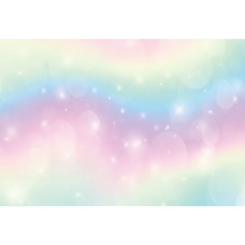 MIRRORANG 2,2x1,5m Aquarell Pastell Hintergrund zum Fotografie Funkeln Regenbogen Rosa und Blau Bokeh Prinzessin 1 Geburtstag Party Dekorationen Babydusche Banner Foto Studio Hintergrund, Vinyl von MIRRORANG