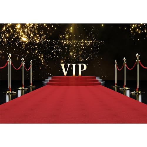 MIRRORANG 2,5x1,8m Roter Vorhang Hintergrund Film Glänzender roter Teppich VIP Award Ceremony Fotografie Hintergrund Erwachsene Geburtstag Promi Tanz Party Dekorationen, Vinyl von MIRRORANG