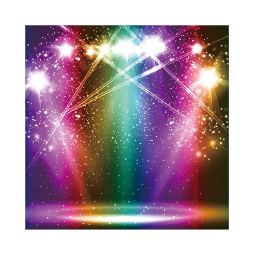 MIRRORANG 2,5x2,5m Disco Hintergründe Let 's Glow Dance Musik Neonlichter Nachtclub Hintergründe Fotografie Geburtstag Party Dekoration Banner, Vinyl von MIRRORANG
