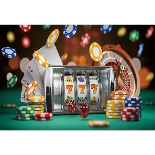 MIRRORANG 3x2,5m Casino Kulissen für Fotoshooting Casio Slot Machine Grün Gaming Tisch Karten Pocker Casino Themed Party Dekorationen Fotografie Hintergrund, Vinyl MIRRORANG 3x2,5m Casino Kulissen für Fotoshooting Casio Slot Machine Grün Gaming Tisch Karten Pocker Casino Themed Party Dekorationen Fotografie Hintergrund, Vinyl von MIRRORANG