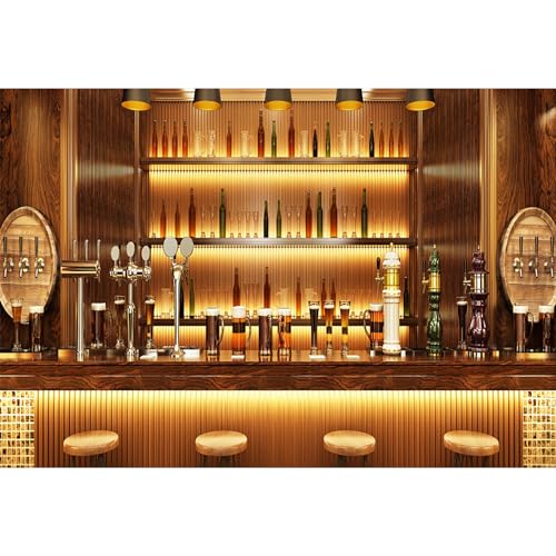 MIRRORANG 3x2m Luxus Bar Hintergrund Alkohol Weinregal Whiskey Flaschen Lokal Cafés Trinken Urban Nachtclub Innere Modern Taverne Zähler Fotografie Hintergrund Foto Studio Requisiten, Vinyl von MIRRORANG