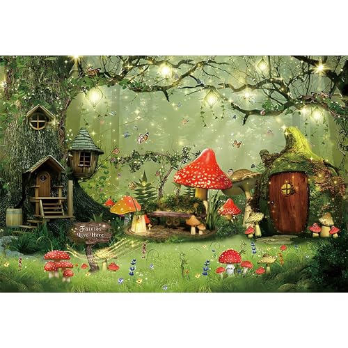 MIRRORANG 3x2m Märchen Welt Hintergründe für Foto Shoot Magie Wald Fee Leben Haus Pilz Schmetterling Fotohintergründe Geburtstagsparty Feierbedarf Kinderstudio Requisiten, Vinyl MIRRORANG 3x2m Märchen Welt Hintergründe für Foto Shoot Magie Wald Fee Leben Haus Pilz Schmetterling Fotohintergründe Geburtstagsparty Feierbedarf Kinderstudio Requisiten, Vinyl von MIRRORANG