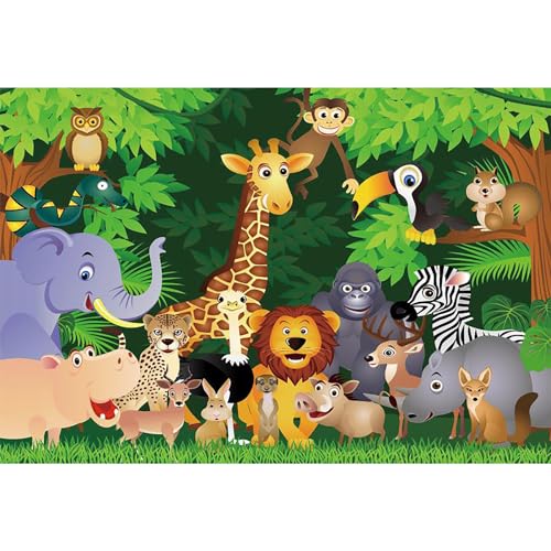 MIRRORANG 3x2m Wildtiere Safari Party Hintergrund Wald Karikatur Giraffe Löwe Elefant AFFE Dschungel Thema Hintergrund Geburtstag Party Hintergrund Kinder Geburtstag Foto Hintergrund, Vinyl MIRRORANG 3x2m Wildtiere Safari Party Hintergrund Wald Karikatur Giraffe Löwe Elefant AFFE Dschungel Thema Hintergrund Geburtstag Party Hintergrund Kinder Geburtstag Foto Hintergrund, Vinyl von MIRRORANG