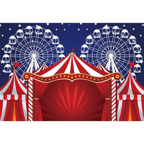 MIRRORANG 3x2m Zirkus Karneval Hintergrund Rot Zirkus Vergnügung Park Zelte Spielplatz Karussell Riesenrad Fotografie Hintergrund für Baby Dusche Kinder Erster Geburtstag, Vinyl MIRRORANG 3x2m Zirkus Karneval Hintergrund Rot Zirkus Vergnügung Park Zelte Spielplatz Karussell Riesenrad Fotografie Hintergrund für Baby Dusche Kinder Erster Geburtstag, Vinyl von MIRRORANG