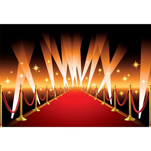 MIRRORANG 4,5x3m Kulisse Roter Teppich Läufer für Party Hintergrund für Fotografie Film Party Awards Night Preisverleihung Dekor Erwachsene Kinder Portrait Fotostudio Requisiten, Vinyl von MIRRORANG