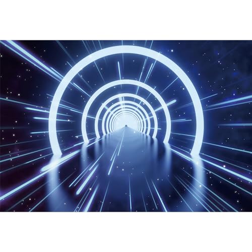 MIRRORANG 4,5x3m Science Fiction Backdrop Time Tunnel Interstellar Travel Shooting Hintergrund Erwachsene Geburtstag Party Baby Dusche Fotostudio Fotografie Requisiten, Vinyl von MIRRORANG