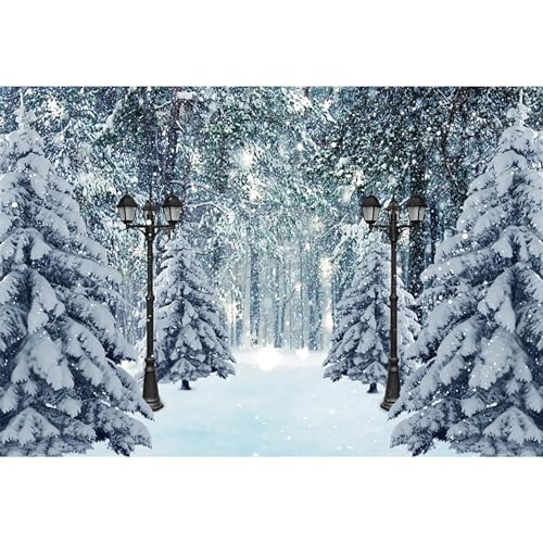 MIRRORANG 4,5x3m Winter Scenery Backdrops Weihnachten Wald Weg Straßenlaterne Wunderland Falling Snowflake Snow Covered Tree Party Fotografie Hintergründe Banner Dekorationen, Vinyl MIRRORANG 4,5x3m Winter Scenery Backdrops Weihnachten Wald Weg Straßenlaterne Wunderland Falling Snowflake Snow Covered Tree Party Fotografie Hintergründe Banner Dekorationen, Vinyl von MIRRORANG