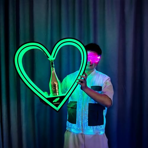 LED-beleuchtetes Spirituosenflaschen-Präsentationsregal, herzförmiger Champagner-VIP-Flaschenpräsenter, für Bar/Hotel/Nachtclub/private Party-LED,BlackLOGO LED-beleuchtetes Spirituosenflaschen-Präsentationsregal, herzförmiger Champagner-VIP-Flaschenpräsenter, für Bar/Hotel/Nachtclub/private Party-LED,BlackLOGO von MIRRSSET