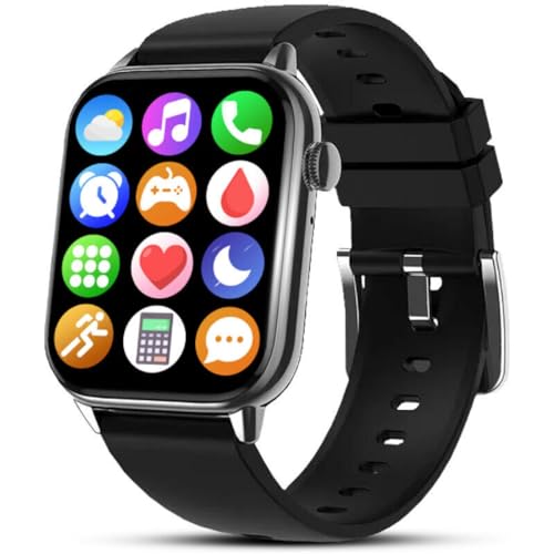 MIRUX Smartwatch1,9 Zoll HD Großbildschirm HD11 Aktivitätstracker BT-Telefonfunktion NFC Touchscreen Schrittzähler (Schwarz) von MIRUX