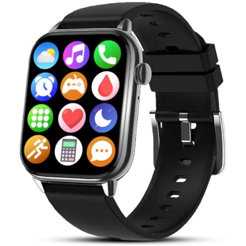 MIRUX Smartwatch1,9 Zoll HD Großbildschirm HD11 Aktivitätstracker BT-Telefonfunktion Touchscreen Schrittzähler (Schwarz) von MIRUX