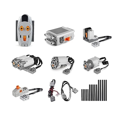 MISINI 25PCS Technik Power Functions Motor Set, MOC Dynamische Leistung Upgrade-Paket mit 1L/2M/1-Servo Motoren, Fernbedienung Batteriekasten Verlängerungskabel Schalter Empfänger von MISINI