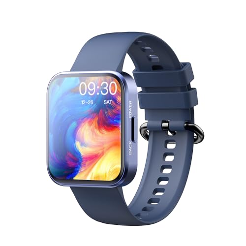 MISIRUN Smartwatch Damen Herren, 1,71" Touchscreen Fitnessuhr mit SpO2-Überwachung Pulsuhr Schlafmonitor Schrittzähler Uhr 20+Sportmodi IP68 Wasserdicht Sportuhr für Android iOS（blau） von MISIRUN