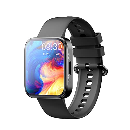 MISIRUN Smartwatch Damen Herren, 1,71" Touchscreen Fitnessuhr mit SpO2-Überwachung Pulsuhr Schlafmonitor Schrittzähler Uhr 20+Sportmodi IP68 Wasserdicht Sportuhr für Android iOS（schwarz） von MISIRUN