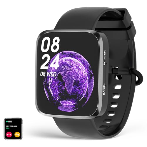 MISIRUN Smartwatch Damen Herren, 1,71" Touchscreen Fitnessuhr mit SpO2-Überwachung Pulsuhr Schlafmonitor Schrittzähler Uhr 20+Sportmodi IP68 Wasserdicht Sportuhr für Android iOS von MISIRUN
