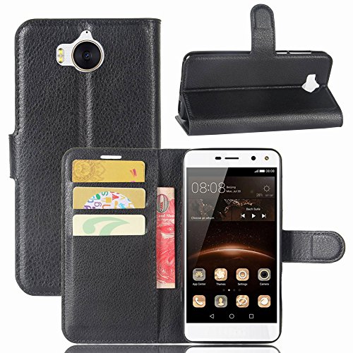 MISKQ Schutzhülle für Huawei Nova Young Mya-L11, Schutzhülle mit Klappdeckel und Folio-Schutzhülle für Telefon, Silikon, Schwarz von MISKQ
