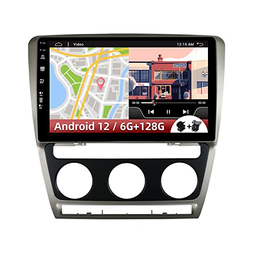 10" IPS Android 12 Autoradio Stereo für Skoda Octavia 2007-2013 GPS 2 Din-freie Kamera DSP/Carplay-Unterstützung DAB/Lenkradsteuerung/WiFi/Bluetooth/Mirrorlink/RDS/USB (6G+128G) von MISONDA