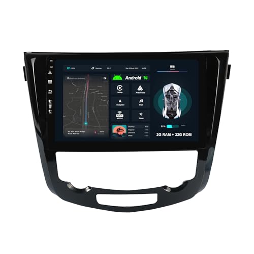 10" IPS Touchscreen Autoradio Stereo Car Play GPS Navi Für Nissan Qashqai J11/X-Trail T32 (2013-2017) Lenkradsteuerung/Spiegel Link/WLAN/Carplay/RDS/WiFi/Bluetooth -2G+32G von MISONDA