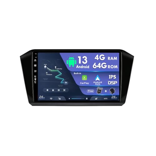 10 Zoll IPS Android 12 Autoradio für VW Passat B8 (2015–2019), integriertes DSP, Carplay + Unterstützung von Dab + WLAN, BT, GPS, AUX, MirrorLink, WiFi, RDS – 4G + 64G von MISONDA