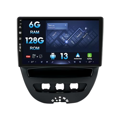 10 Zoll IPSAndroid 12 Autoradio Multimedia Player Für Toyota Aygo/Für Peugeot 107/Für Citroen C1 (2005-2014) Eingebautes DSP/CarPlay/Android Auto BT Octa Core 6GB+128GB von MISONDA