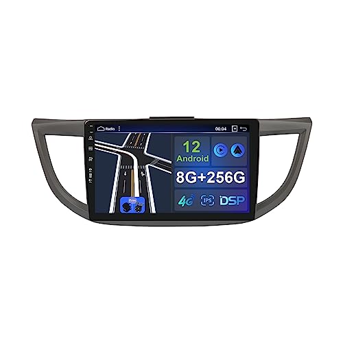 2 Din 12 Zoll IPS Android Autoradio Stereo für Honda CRV 2012-2016 Unterstützung GPS Navi Bluetooth | DAB |DSP| Carplay|Android Auto| WLAN | 4G|MirrorLink| RDS| 8G+256G von MISONDA