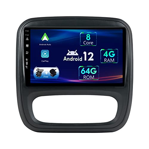 2 Din 9 Zoll Android 12 Autoradio Für Renault Traffic 3 2014-2021/Für Opel Vivaro B 2014-2018 - Kostenlos Rückfahrkamera-4G + 64G -Unterstützung DAB+ Lenkradsteuerung WiFi BT Mirrorlink RDS GPS von MISONDA