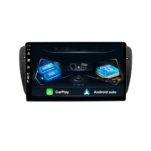 2 Din Autoradio 9 Zoll Touchscreen 8 Core Android Für Seat Ibiza 6j 2009-2014 Kostenlose 4-LED Kamera&MIC-4GB+64GB-DSP/CarPlay/Android Auto von MISONDA