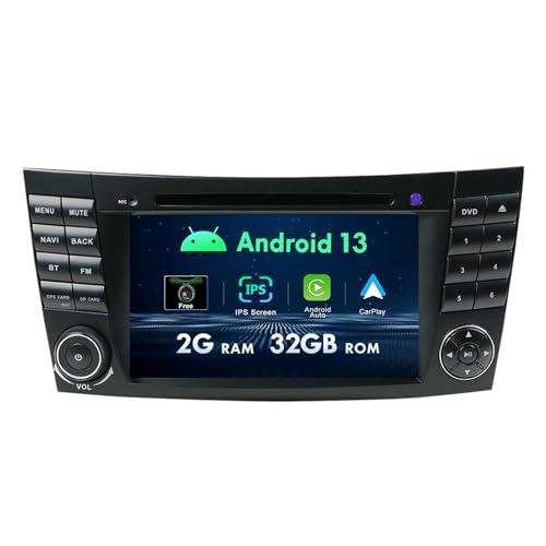 [2G+32G] Android 12 Autoradio DVD Für Mercedes Benz E-Class W211 CLS Class W219 mit 7 Zoll Radio mit GPS Navi/Carplay/BT/Mirror Link/WiFi/USB/FM/Rückfahrkamera/RDS von MISONDA
