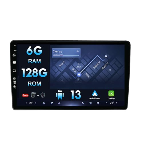 6G+128G 2 Din Android Autoradio passend für Audi A4 B6 B7 S4 RS4 2000–2009 – GPS-Navigation/Carplay/DSP – WiFi-Unterstützung, Mirror Link/Aux/SWC/kostenlose Rückfahrkamera von MISONDA