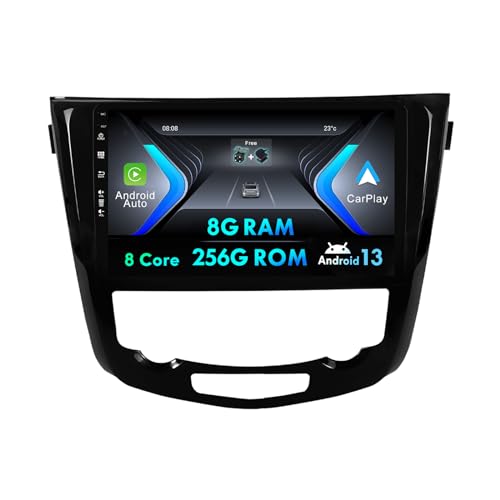 |8G+256G |2 Din Android 12 Autoradio GPS Navigator für Nissan X Trail/Qashqai/T32/J11/T31/J10 (2013-2017)| Ohne Kamera/Mikrofon |10 Zoll IPS| Unterstützt DAB 4G WLAN BT5.0 Carplay RDS USB-Lenkrad von MISONDA