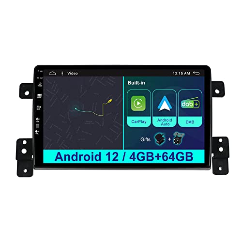 9 Zoll Android 12 Autoradio 2 Din Car Stereo Radio Für Suzuki Grand Vitara 2005-2015 GPS Navigation Free Kamera- [Eingebautes Carplay+DSP+DAB ] BT FM WiFi SWC RDS 360 Kamera 4G + 64G von MISONDA