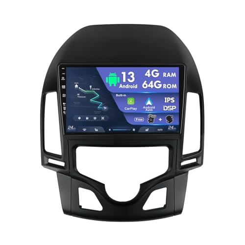 MISONDA 4GB+64GB 9 Zoll IPS Android 14 Autoradio Für Hyundai I30 2006–2011 GPS frei 2 Din Carplay, DSP Unterstützung DAB+/Lenkradsteuerung/WiFi/Bluetooth/Mirrorlink/RDS/USB Kamera+Mic von MISONDA