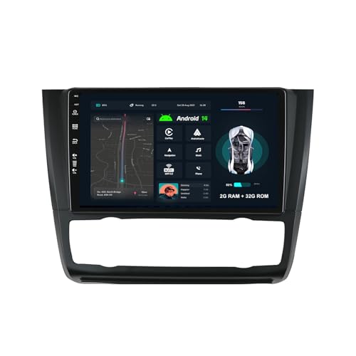 9 Zoll Android 13.0 Autoradio für BMW 1er E81 E82 E87 E88 at 2004–2012, unterstützt GPS Navi, Bluetooth Autoradio Mirrorlink/Carplay/FM/RDS/WLAN/USB 2 GB + 32 GB von MISONDA