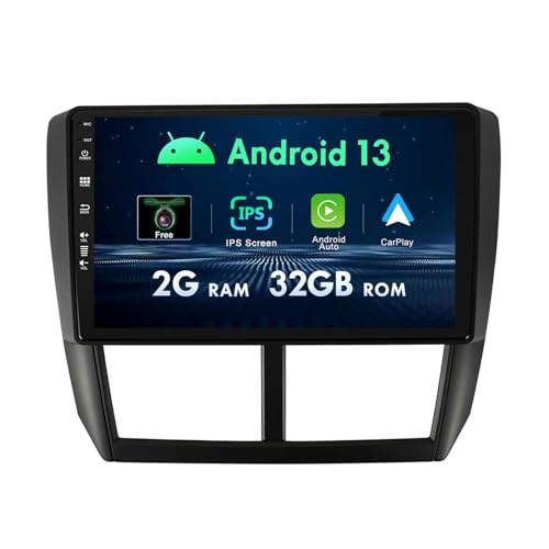 9-Zoll-Autoradio für Subaru Foreste/Impreza WRX STI 2008–2014, Android CarPlay/Android Auto-Autoradio mit Bluetooth/Lenkradsteuerung/Split-Screen/GPS-Navigation/WiFi (2 GB + 32 GB) von MISONDA